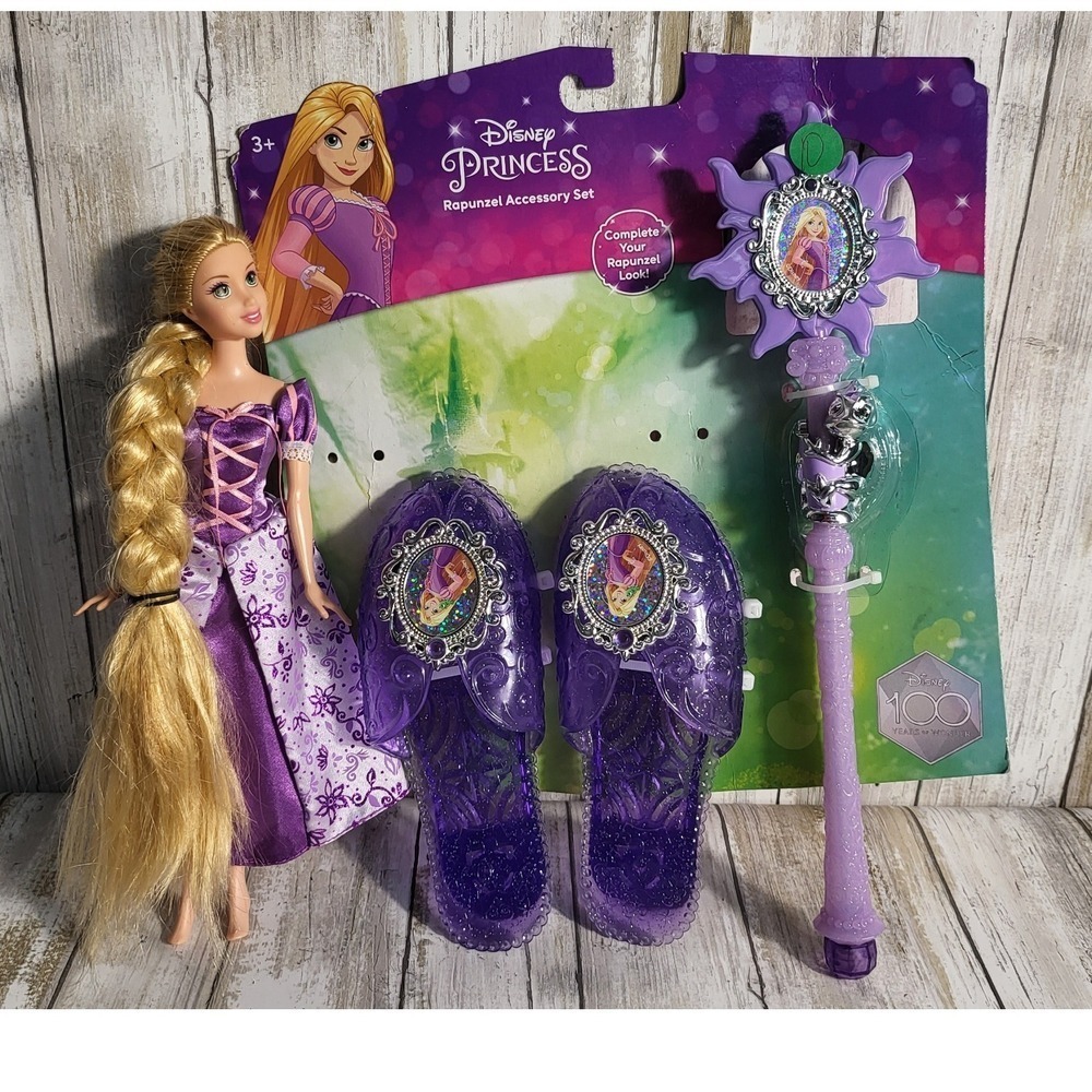 Disney Princess Rapunzel Doll Accessory Set Shoes Wand Toy NEW - Picture 2 of 6